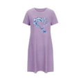 thumbnail image 4 of Women's Nightgown Sleepwear Short Sleeve Nightshirt Butterfly Print T-Shirt Dress Loose Comfy Sleepshirts, 4 of 6