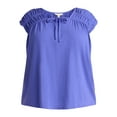 thumbnail image 5 of Terra & Sky Women's Plus Size Shirred Tie Top, 5 of 5