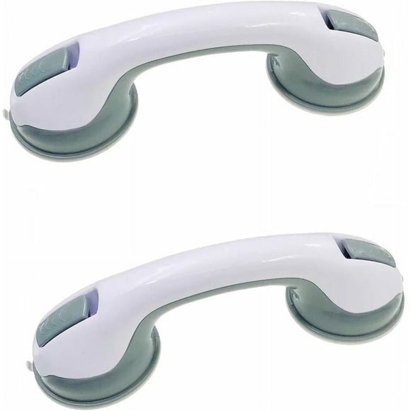 Shower Wall Suction Cup Grab Bars, Portable and Compact Safety Handles for Elderly & Disabled, Heavy-Duty Shower Grab Bars Ensuring Non-Slip Support on Non-Porous Flat Surface, Set of 2
