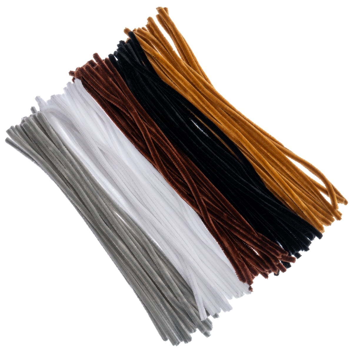 100pcs John Bead Pipe Cleaners 12in Earth Mix 6mm Fluffy Chenille Stems for Art School Craft Supplies Decorations
