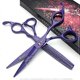 thumbnail image 4 of Tijeras de peluquería profesionales de acero japonés de 15 cm (6 pulgadas), color morado, con filo afilado., 4 of 5