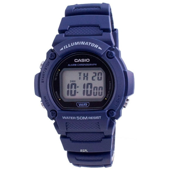 Casio W-219H-2A Youth Illuminator Digital Men Blue Watch