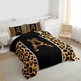thumbnail image 3 of Feelyou Bowknot Monogrammed A Full Size Comforter Sets for Girl, Leopard Cheetah Print Bedding Comforter Set, Modern Fashion Style Reversible Bedding Sets, Ultra Soft Bedroom Decor, 3 Pieces, 3 of 8