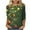 Green, variant on Feancey 3/4 Sleeve Womens Tunic Tops Christmas Plus Size Tshirts Holiday Casual Snowflake Print Graphic Tees Comfy Round Neck Party Blouse Blue XXL
