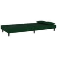 thumbnail image 2 of vidaXL 2-Seater Sofa Bed with Two Pillows Dark Green Velvet, 2 of 8