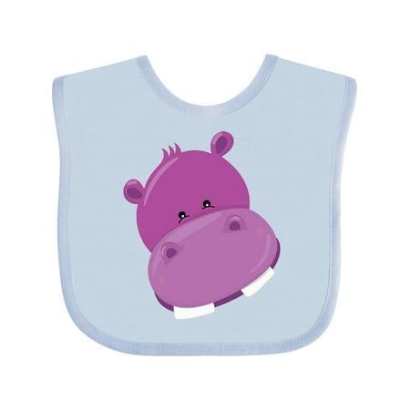 

Inktastic Cute Purple Hippo Head Gift Baby Boy or Baby Girl Bib