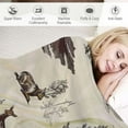 thumbnail image 3 of Nawypu Indigo Hill White Pine Sherpa Throw Blanket, Pine Tree Nature Mountain Bear Deer Elk Print, Western Blanket for Camping Outdoor, Cabin Lodge Rustic Sherpa Blanket,, 3 of 6