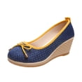 thumbnail image 2 of LSLJS Chaussures Compensées pour Femmes, Chaussures Mode Grande Taille avec Bouche de Poisson Nœud Semelle Épaisse, 2 of 5