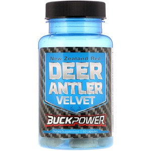 Natural Sport, Buckpower, New Zealand Red Deer Antler Velvet, 60 Capsules (Pack of