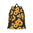thumbnail image 2 of Yiaed Navy Blue Plaid Sunflower Print Backpack, Premium Laptop Backpack, Travel Backpack for Women, Lightweight Backpacks, Comfortable Back Pack-Medium, 2 of 7