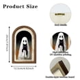 thumbnail image 3 of Fiaya Women Halloween Ghost Wooden Double-Layer Decorative Sign Arch Door Frame for Tabletop Wall Hanging Vintage Rustic Ornament Style F, 3 of 4