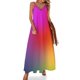 thumbnail image 1 of Vestido arcoíris abstracto con forma de onda líquida, vestido largo de fiesta, ropa de calle, bohemio, para playa, verano, cuello en V, vestido de gran tamaño, 1 of 7