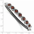 thumbnail image 3 of Primal Silver Sterling Silver Rhodium-plated Garnet Hinged Bangle, 3 of 4