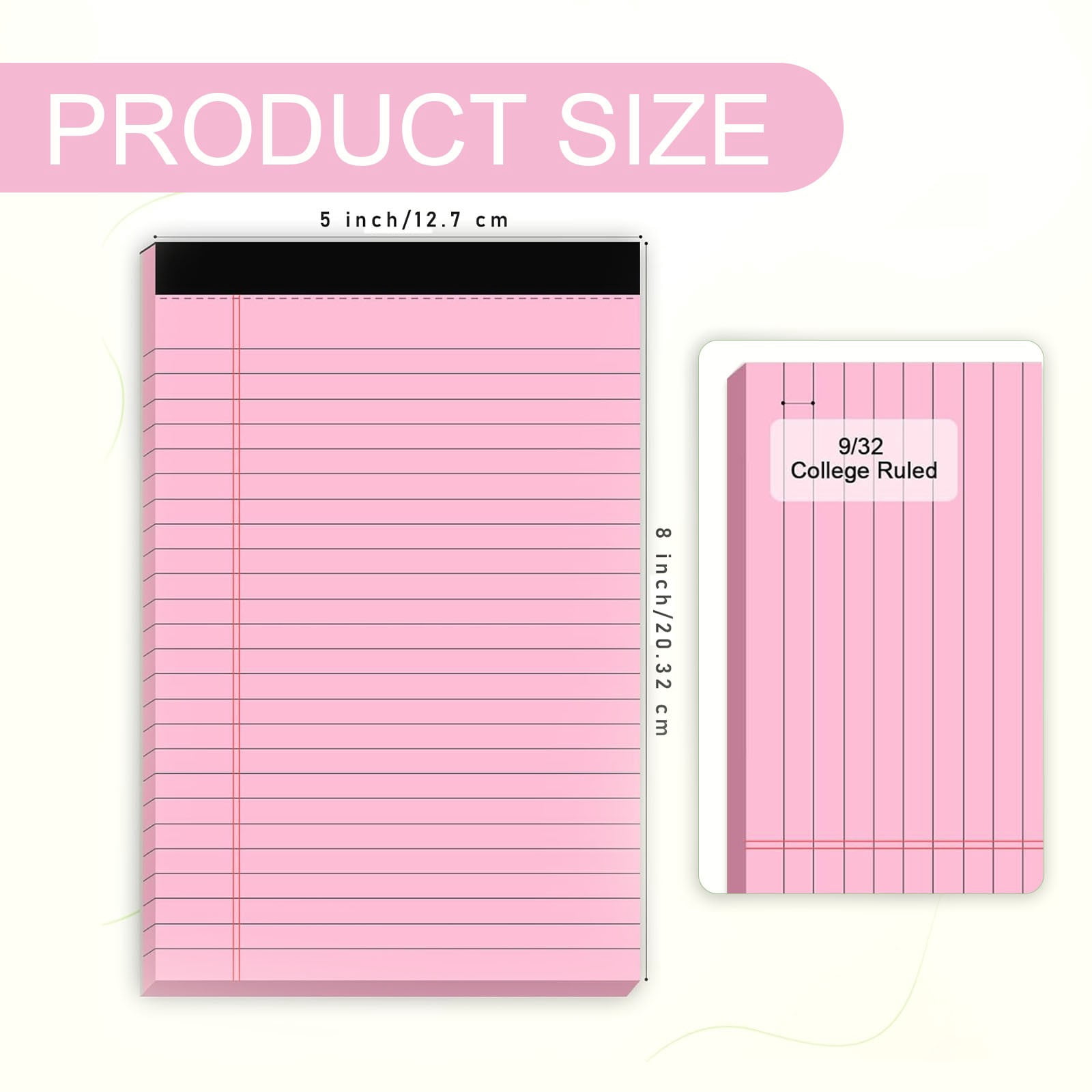 6Pcs Legal Pads Colored Note Pads, Lined Notepad 50Sheets/100Pages Per Book, Micro Perforated Writing Pads Lined Paper College Ruled Pad of Paper Notebook To-Do List for Home & Office(Purple,8x5")