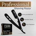 thumbnail image 2 of Professional barber straight blade razor set, 100 blades, wooden stainless steel razo, 2 of 10