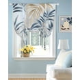 thumbnail image 2 of Blue Brown Botanical Tie Up Curtains for Window, Thermal Insulted Balloon Shade Adjustable Rod Pocket Curtains Valance Panels for Kitchen Bathroom Cafe 42 x 45 Pastoral Summer Leaf, 2 of 6