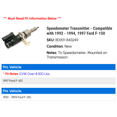 thumbnail image 2 of Speedometer Transmitter - Compatible with 1992 - 1994, 1997 Ford F-150 1993, 2 of 2