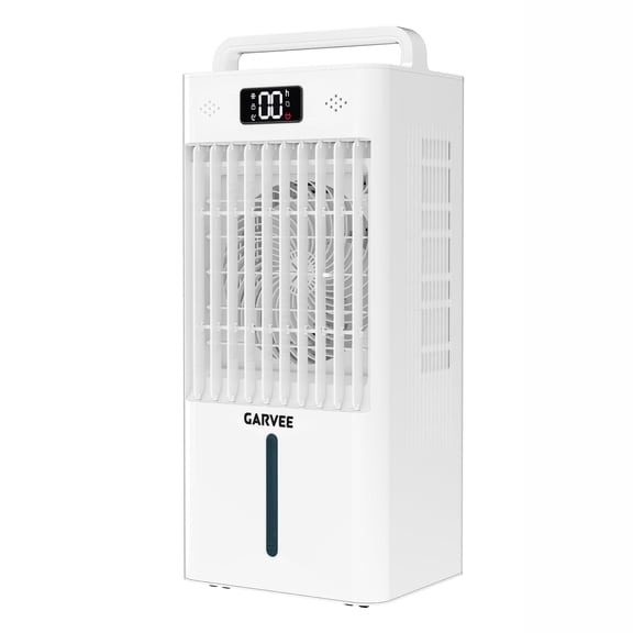 Portable Evaporative Air Cooler, 2.6Gal Touch Screen Cooler Fan with Remote Control, 6 Speeds 3 Modes LED Display, Quiet 3-in-1 Cooling, Ice Packs & Rolling Casters Included, for Bedroom Home Office