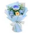 thumbnail image 1 of Ramo de flores de crochet, ramo de rosas tejidas, arreglos florales decorativos tejidos Azul, 1 of 9
