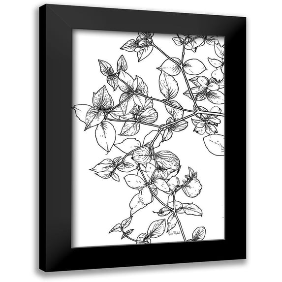 Murdock, Ramona 17x24 Black Modern Framed Museum Art Print Titled - Leafy BW