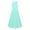 Mint Green, variant on Girls Lace Bodice Cutout-neck Chiffon Junior Bridesmaid Long Dress Wedding Formal Event Gown Navy Blue 14
