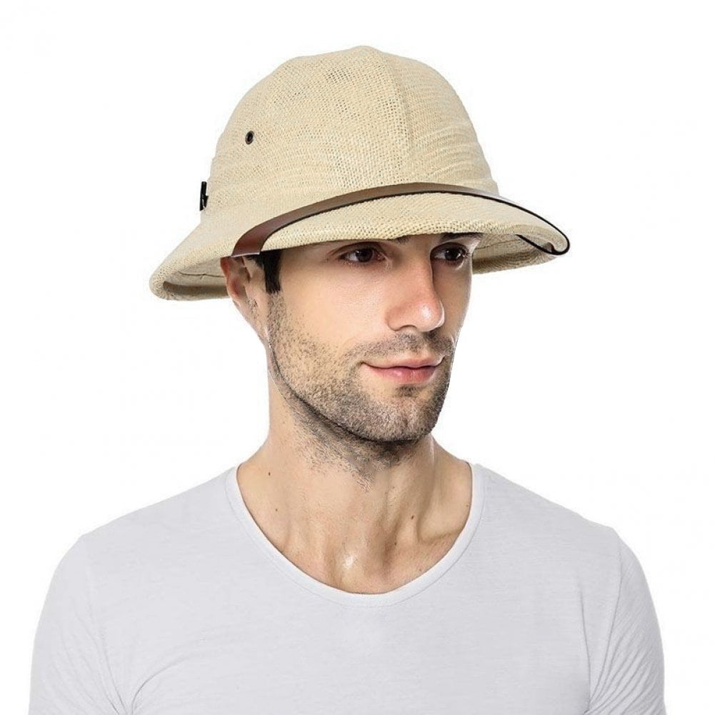 Jiibva Straw Helmet Pith Sun Hat For Men Women Pith Hat Summer Hat Vietnam Hat Jungle Cap