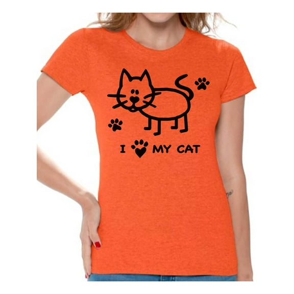 Awkward Styles Cat T-Shirt I Love My Cat T Shirts for Women