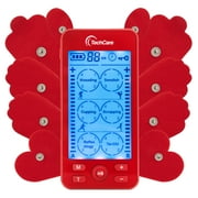 Tens Unit Muscle Stimulator 24 Massage Modes Rechargeable Whole Body Electrotherapy Device (RED)