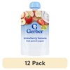 (12 pack) Gerber Toddler Food, Strawberry Banana, Fruit Puree and Yogurt Baby Pouches