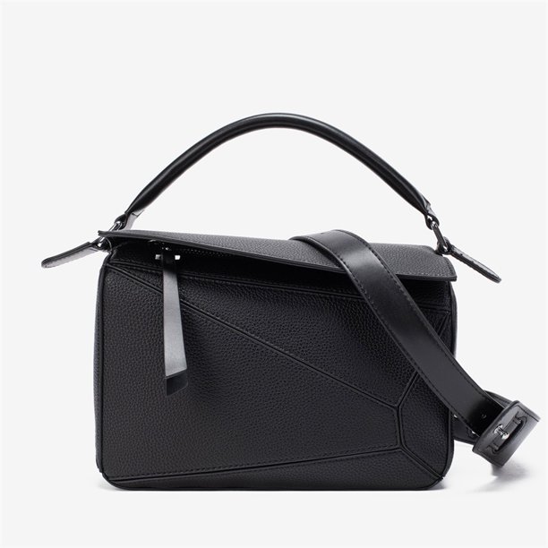 Bolso de mano geométrico de estilo simple, nuevo bolso de mensajero con patrón de lichi con costuras versátiles para otoño e invierno, bolso de médico ligero de gran capacidad