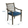 thumbnail image 4 of Mondawe Patio Dining Chairs Set of 4,Outdoor Cast Aluminum Patio Chairs Weather Resistant with Blue Thicker Cushions, 4 of 9