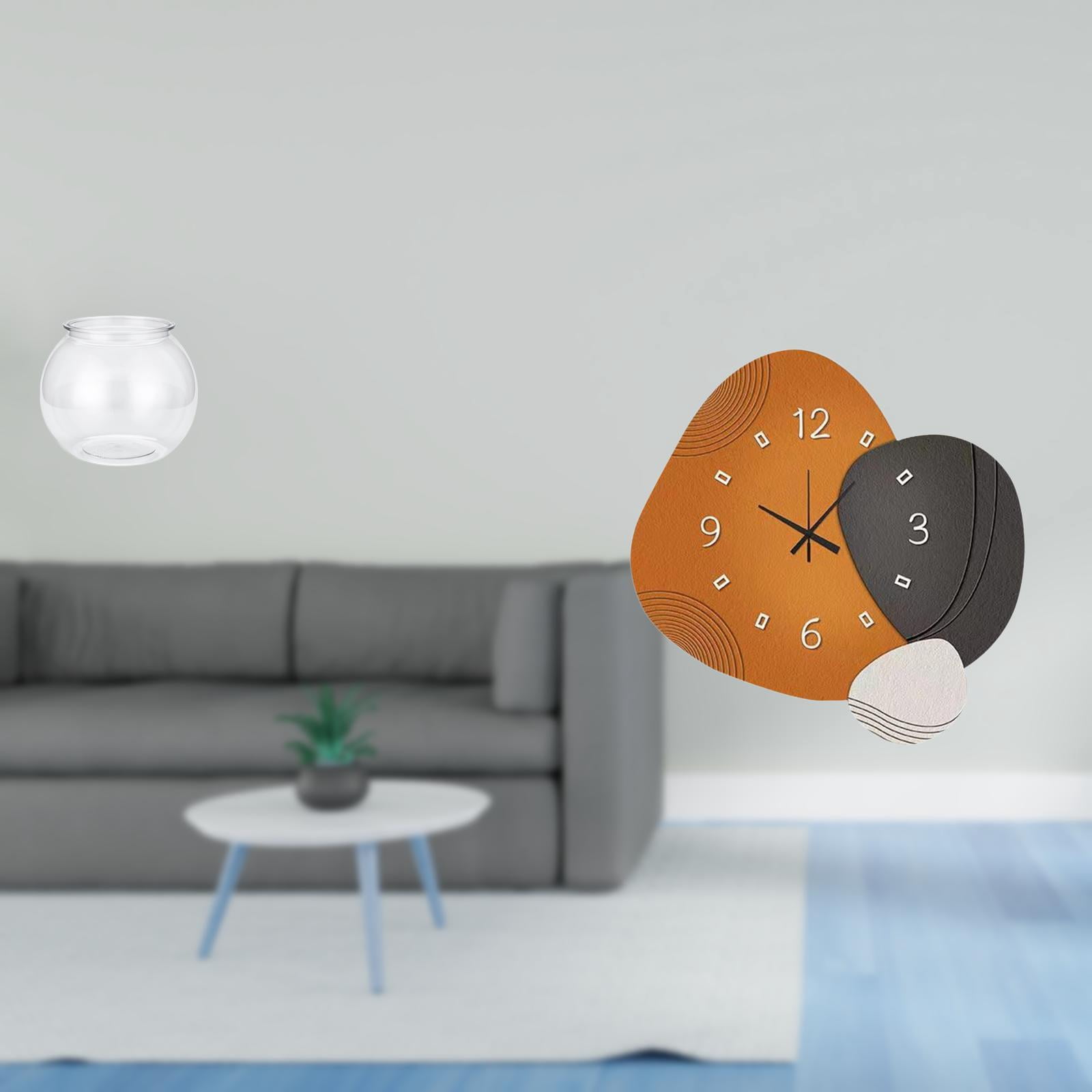 CarpNettore Modern Transparent Small Fish Tank Wall Clock Decorative Ornament Aquarium Art Vase Table Watch for Home Office Bedroom Bathroom Restaurant