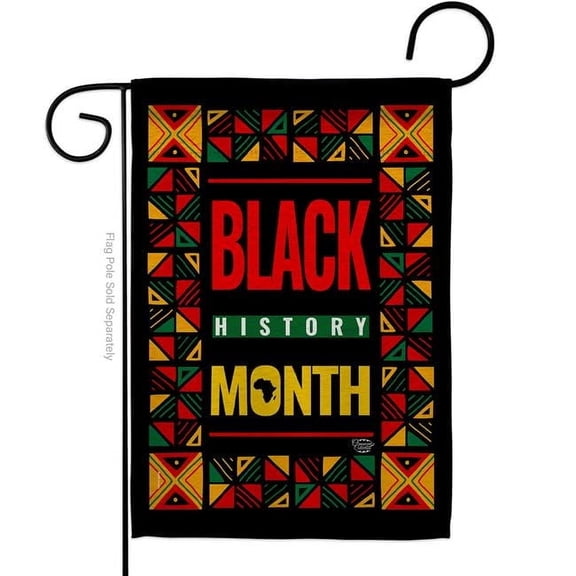 Ornament Collection G192424-BO 13 x 18.5 in. African American History Month Garden Flag with Support Cause Double-Sided Decorative Vertical Flags House Decoration Banner Yard Gift