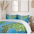 thumbnail image 6 of Ambesonne Map Duvet Cover Sets, Daisy Lily Grass, 2-Queen, Lime Green Blue, 6 of 7