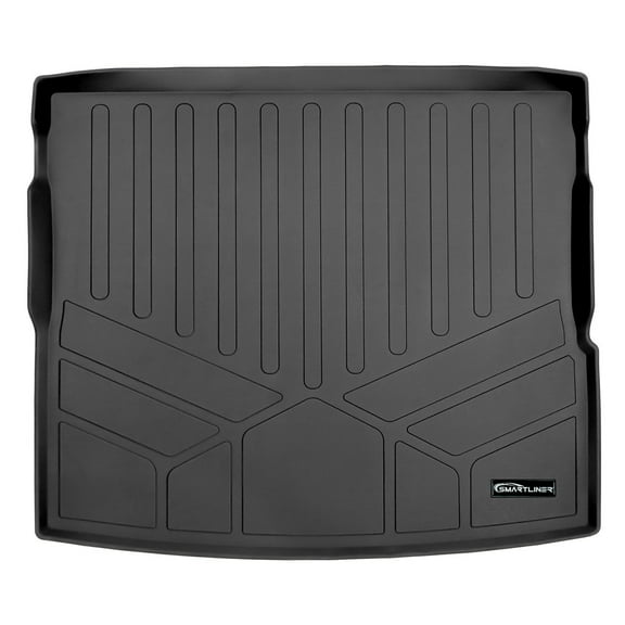 SMARTLINER All Weather Custom Fit Cargo Liner Trunk Floor Mat Black Compatible With 2016-2022 BMW X1 Cargo Fits Without Spare Tire