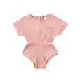 thumbnail image 1 of Infants Girls Romper Top Short Sleeve Stripes Elastic High Waist Crotch Buttons Clothes, 1 of 5