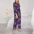 thumbnail image 5 of Wukai Carnival Masks and Beads Print Women's Pajama Set - Soft Long Sleeve Sleepwear for Comfort and Style-, 5 of 9