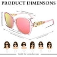 thumbnail image 4 of FEISEDY Women's Fashion Sunglasses, Oversized Square Frame with Pearl Sparkling, Polarized UV Protection B2821, 4 of 23