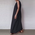 thumbnail image 4 of JINMGG 2024 Summer Plus size Clearance Dresses for Women under $10,Women's Plus Size Summer Fashion Solid Round-Neck Sleeveless Pullover Dress, 4 of 8