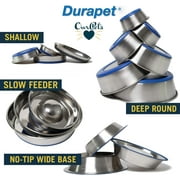 OurPets DuraPet Slow Feed Premium Stainless Steel Dog Bowl, Medium (4.5 Cups), Silver