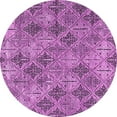 thumbnail image 1 of Ahgly Company Indoor Round Oriental Pink Industrial Area Rugs, 4' Round, 1 of 4
