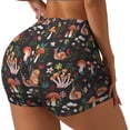 thumbnail image 2 of Qekee Mushroom With Snails Women Workout Shorts, Sports shorts, Scrunch Butt Lifting Gym Shorts, Breathable Soft - Medium, 2 of 9