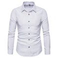 thumbnail image 1 of Cathalem Chemise Décontractée Homme Manches Longues Classique Tissée, Blanc XXXXL, 1 of 4