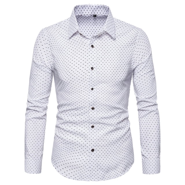 Cathalem Chemise Décontractée Homme Manches Longues Classique Tissée, Blanc XXXXL