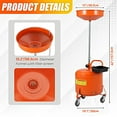 thumbnail image 5 of Luku Waste Oil Drain Tank, 8 Gallon Portable Oil Drain Container, Air Operated Drainage Fluid Fuel Transfer Drainage with Adjustable Funnel Height, Waste Oil Change Tank with 360° Wheels & Toolbox, 5 of 7