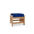 thumbnail image 5 of Curated Maison Sylvie Teak Outdoor Ottoman with Navy Cushions, 5 of 5