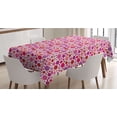 thumbnail image 1 of Polka Dots Tablecloth, Pastel Circles Oval Shaped Geometric Round Dots Mosaic Creativity, Rectangle Satin Table Cover for Dining Room and Kitchen, 60" X 90", Fuchsia Magenta and Pink, by Ambesonne, 1 of 2