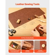 KFFKFF Leather Crafting Tool Set, 72 Piece Leatherwork Equipment with Compact Leather Carry Case, Carving, Punching, Sewing, Stamping, Smoothing Tools, Perfect for Novice DIY Hobbyists and Experts
