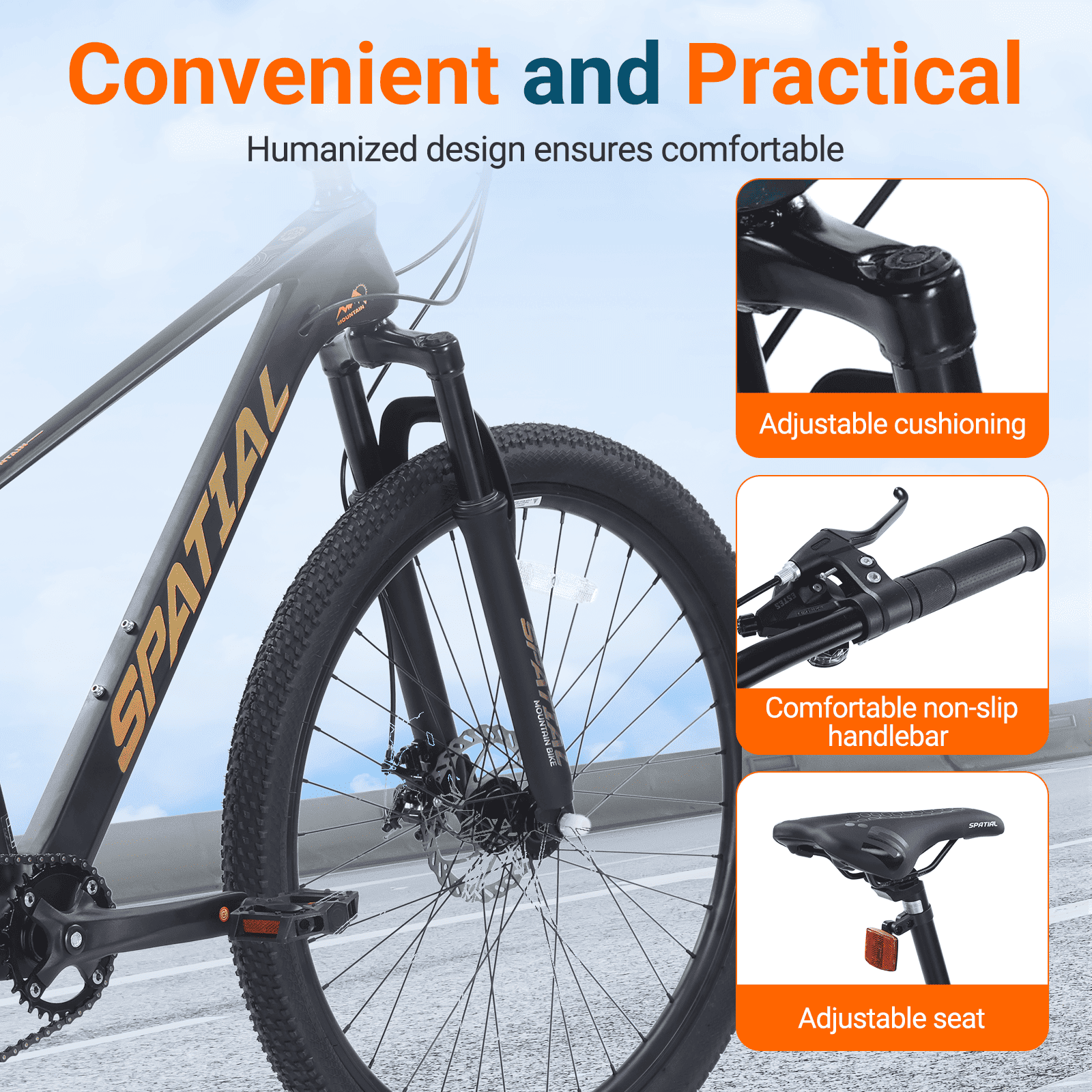 SPATIAL Adult Mountain Bike, 27.5" Wheel Bike for Man Women, 8 Speeds Gear,Magensium Frame Mountain Bicycle