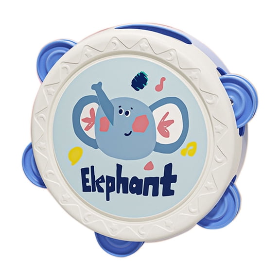Blue Kids Musical Tambourine Toy For Early Learning With Gentle Sounds Safe For Infants 6 Months And Up